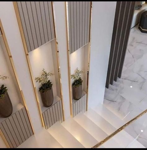 staircase design modern stair walls Staircase Wall Ideas Modern, Luxury Staircase Wall Design, Stairs Wall Panelling, Staircase Wall Paneling, Stair Case Wall Designs, Stair Wall Paneling, Staircase Wall Decor Modern, Stair Case Wall Design, Staircase Wall Design Modern