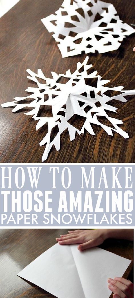 Diy Paper Snowflakes Easy, Paper Flakes, Paper Snowflakes Easy, Make Paper Snowflakes, Diy Christmas Snowflakes, Paper Snowflakes Diy, Snowflake Template, Snowflake Craft, Snow Flakes Diy