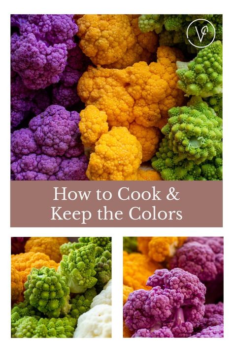 We love having unique, colorful, and seasonal veggies around. These beautiful and Colorful Broccoli and Cauliflowers! Make sure you cook them appropriately, so they don’t lose their colors or decrease their nutritional value. #cookingtip #kitchenhacks #colorful #cauliflower Colored Cauliflower, Healthy Juicing Recipes, Quick Vegan Dinner Recipes, Vegetable Photography, Vegan Gluten Free Dinner, Vegan Comfort Food Recipes, Seasonal Veggies, Cauliflowers, Broccoli And Cauliflower