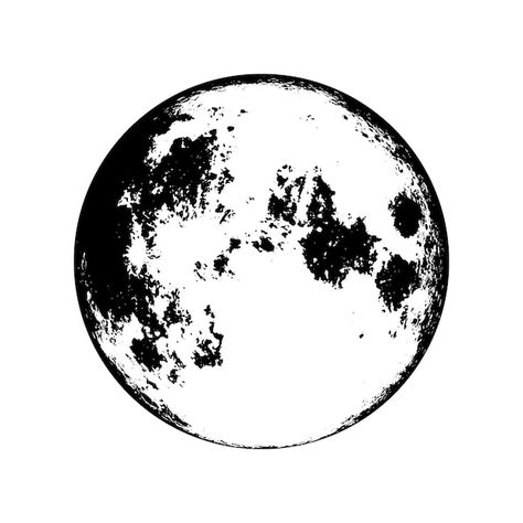 Manga Moon Black And White, The Moon Black And White, Ink Moon Drawing, Full Moon Black And White, Black And White Moon Drawing, Moon Drawing Black And White, Full Moon Line Art, Moon Silloutes, Full Moon Tattoo Men