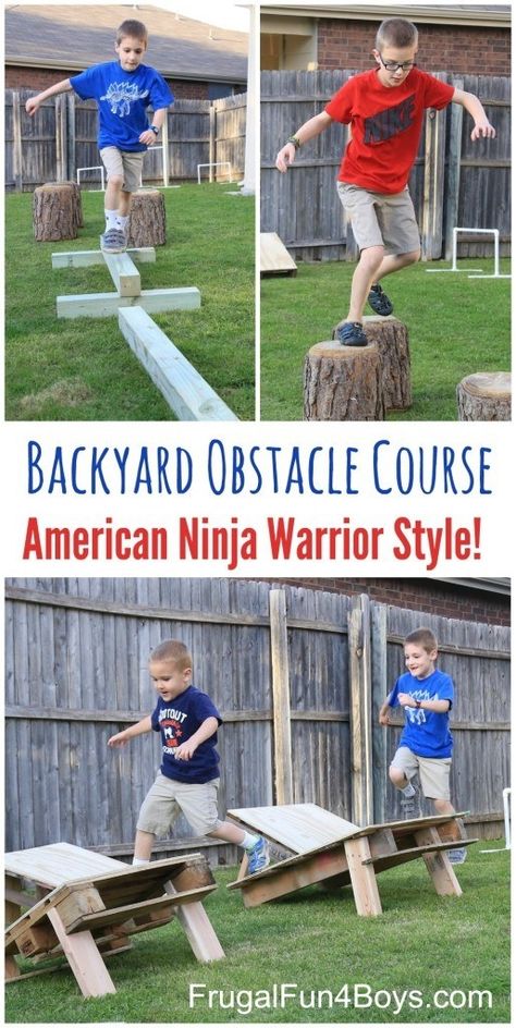 Set up an American Ninja Warrior-style obstacle course. | 26 Super-Cool DIY Projects That Will Blow Your Kids’ Minds American Ninja Warrior Party, Backyard Obstacle Course, Warrior Style, Ninja Warrior Course, Kids Obstacle Course, Trendy Family, Backyard Birthday, American Ninja Warrior, Backyard Playground