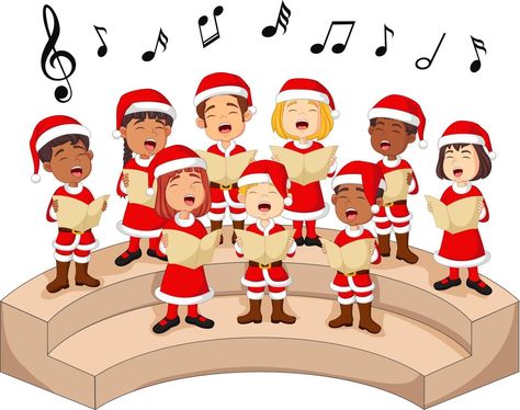 Choir girls and boys singing a song Sing Cartoon, Heart Vector Design, Boys Singing, Carol Singers, Christmas Choir, Xmas Songs, Christmas Topper, Christmas Play, Christmas Tree Painting