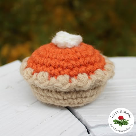 The Pumpkin Pie Free Crochet Pattern by Laura Jaworski (@bugburrypond) 🎃🥧 Bumpy Pumpkin Crochet Pattern, Crochet Blanket Yarn Pumpkin, Pumpkin Pie Amigurumi, Free Crochet Fall Decor Patterns, Crochet Pumpkin Pie Slice, Pumpkin Pie Crochet Pattern Free, Fall Themed Crochet Patterns, Pumpkin Pie Crochet Pattern, Crochet Jackolantern Free Pattern