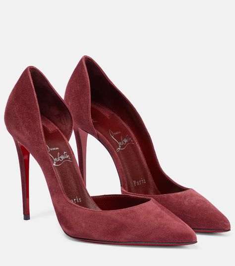 Christian Louboutin - Iriza suede pumps | Mytheresa Christian Louboutin Shoes Pumps, Christian Louboutin Kate 100, Christian Louboutin Iriza, Hak Tinggi, Louboutin Online, Dr Shoes, Velvet Pumps, Red Louboutin, Louboutin Heels