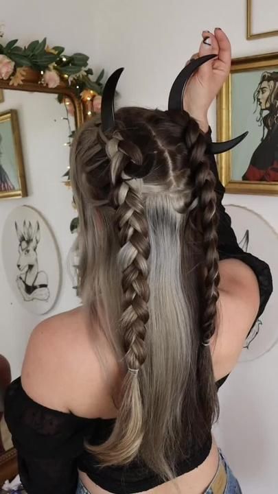 Witchy Hair, Ren Faire Outfits, Witch Hair, Viking Hair, Ren Fest, Ren Fair, Fantasy Hair, Work Hairstyles, Hair Stuff