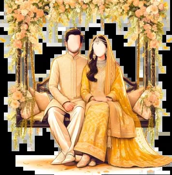 Haldi Clothes, Pakistani Wedding Couple, Couple Lehenga, Yellow Dress Wedding, Haldi Invite, Groom Haldi, Couple Indian, Haldi Wedding, Cartoon Wedding Invitations