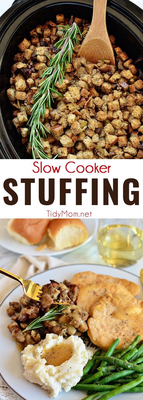 Crock Pot Stuffing, Slow Cooker Stuffing, Thanksgiving Slow Cooker, Oven And Stove, Best Slow Cooker, Holiday Meal, Stuffing Recipes, Crock Pot Slow Cooker, Cooking Wine