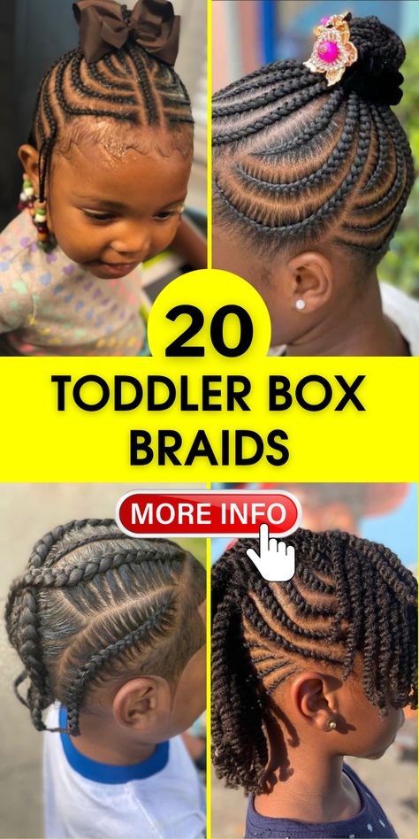 Toddler Box Braids: Stylish Beads & Natural Hairstyles for Kids Hair Braid Designs For Kids, Hairstyle For Children Girl, Easy Children Hairstyles, Easy Toddler Braids, Toddler Box Braids, Hairstyles For Little Black Girls Easy, Kids Hairstyles Girls Easy, Toddler Braid Styles, Box Braids Ideas