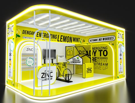 ZINC Booth 6x3 (Event tap in) on Behance Pop Up Store Design, Kiosk Store, Booth Design Exhibition, Event Booth Design, Exhibition Stall Design, Popup Store, Event Booth, Exhibition Stall, Street Marketing