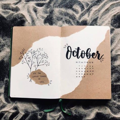 October Monthly Spread, Journal D'inspiration, Bullet Journal Cover Page, Creating A Bullet Journal, Album Journal, Bullet Journal Cover Ideas, Bullet Journal Paper, Journal Spreads, Bullet Journal Mood