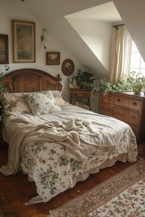 Maximalist Decor Antique, Bedroom Idea Vintage, 1800 Room Aesthetic, French Provisional Bedroom, Vintage Cottage Core Bedroom Ideas, Bed And Breakfast Aesthetic Bedroom, Museum Bedroom Aesthetic, European Room Decor, Vintage Italian Bedroom