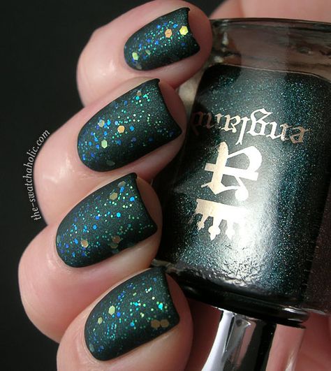 Matte layering: Kiko 231 Sparkle Touch top coat over A England Saint George Matte Nail Polish, Nail Envy, Nails Only, Glitter Nail Polish, Sparkle Nails, Saint George, Cute Nail Designs, Matte Nails, Gorgeous Nails