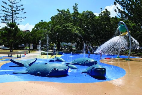 Wynnum Whale Park | Brisbane Kids Playground Sand, Crabs On The Beach, Small Gazebo, Water Play For Kids, Landscape And Urbanism Architecture, Urbanism Architecture, Children Playground, Water Playground, Small Water Features