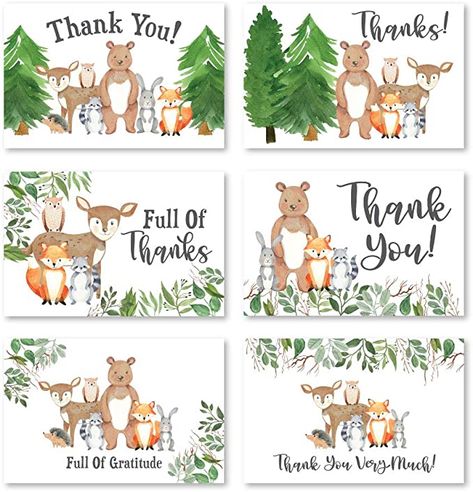 Amazon.com : 24 Woodland Thank You Cards With Envelopes, Kids or Baby Shower Thank You Note, Rustic Animal Deer or Fox, 4x6 Varied Gratitude Pack For Party, Birthday Boy or Girl Children, Appreciation Stationery : Office Products Thank You Greeting Cards, Gratitude Cards, Elegant Baby Shower, Party Stationery, Baby Shower Thank You Cards, Green Envelopes, Fiesta Baby Shower, Thank You Note Cards, Elegant Baby