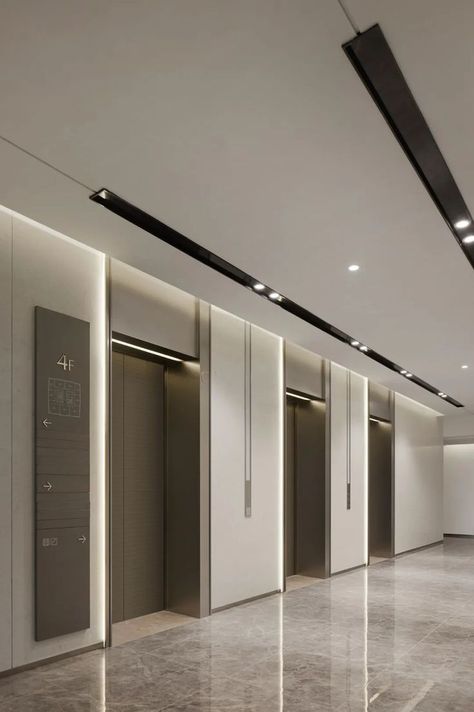 Office Lift Lobby Design, Lobby Design Apartment, Lobby Ceiling Design, Office Lobby Interior, Lift Lobby Design, Elevator Lobby Design, Office Lobby Design, Interior Presentation, Lift Lobby