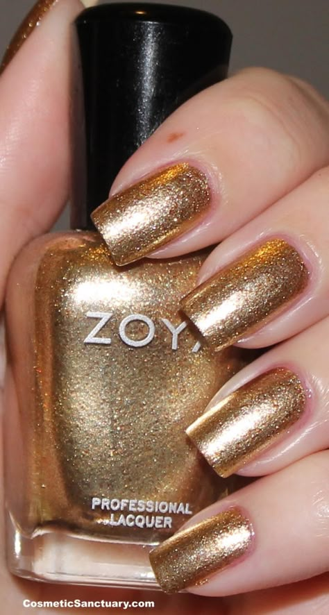 Ziv by Zoya Gold Gel Nails, Pretty Pedicures, Nail Paint Shades, Pedicure Designs Toenails, Golden Nails, Bridal Nail Art, Gold Nail Polish, Zoya Nail, Nail Art Designs Summer