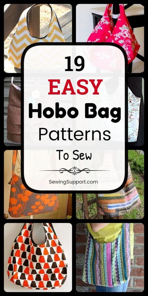 Easy Hobo Bag Patterns (Free) #bagmadefromjeanssewingpatterns #handmadejeansbagsewingpatterns #jeansbagsideassewingpatterns Handbag Sewing, Hobo Bag Patterns, Bag Pattern Free, Sew Ins, Beginner Sewing Projects Easy, Leftover Fabric, Bag Patterns To Sew, Purse Patterns, Sewing Projects For Beginners