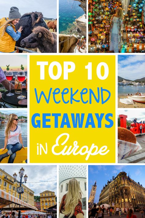 Top 10 Weekend Getaways in Europe Roadtrip Europa, Base Jump, Semester Abroad, Best Weekend Getaways, Romantic Weekend Getaways, Weekend Humor, Ski Vacation, Studying Abroad, Aesthetic Couple