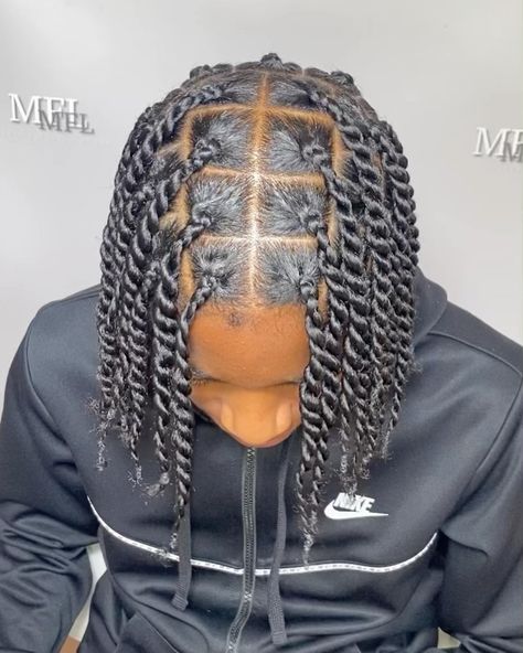 Men With Two Strand Twist, 2 Twist Braids Hairstyles Men, Men's Twist Hairstyles, Twist Braids Hairstyles Studs, Rubber Band Twist Hairstyles Men, Single Twist Braids Men, Big Twists Men, Senegalese Twist Men, Twist Parting Pattern Men