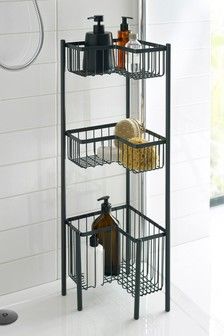 Buy Storage Bathroom Online | Next UK Bathroom Storage Units, Bathroom Storage Solutions, Shelving Solutions, Shower Storage, Shower Organization, Decor Baie, Bathroom Inspiration Decor, Apartment Bathroom, Three Tier