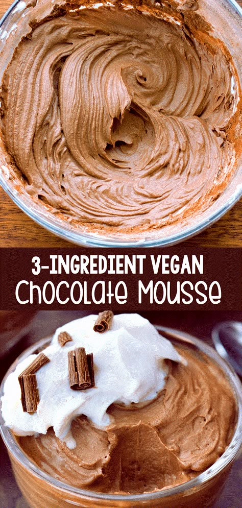 How to make easy vegan chocolate mousse, the best healthy vegan dessert Ella Vegan, Healthy Chocolate Pudding, Brownie Ideas, Vegan Chocolate Recipes, Diet Lunch, Vegan Chocolate Mousse, Chocolate Covered Katie, Vegan Baking Recipes, Plant Based Desserts