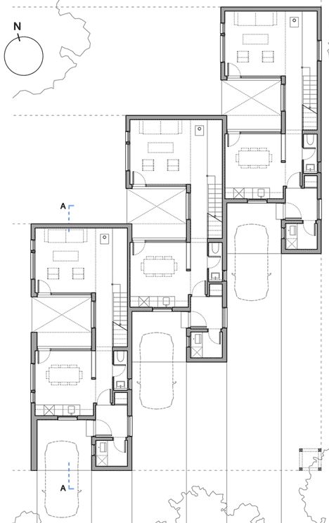 Cluster Housing, Narrow Homes, Tiny Beach House, Cluster House, Narrow House Designs, Narrow House Plans, Apartment Exterior, Design Houses, Wood Houses