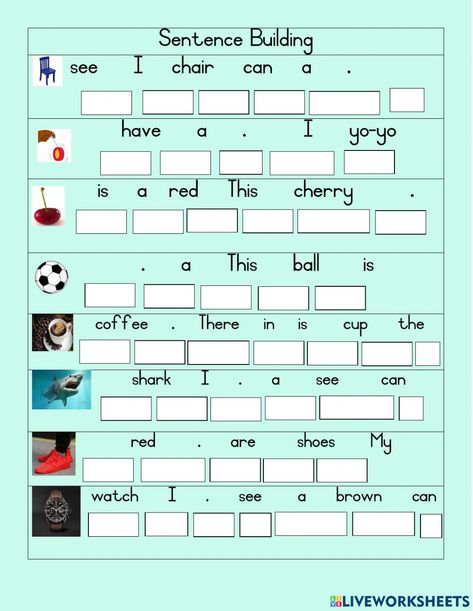 Sentence Building Worksheets Kindergarten, English Sentences For Class 1, Unscramble Sentences Worksheets Grade 1, Jumbled Sentences Worksheets For Grade 1, Unscramble Sentences Worksheets, Building Sentences Worksheets, Sentence Structure Worksheets, Sentence Structure Activities, Sentence Building Worksheets