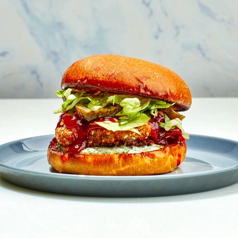 Gochujang-Glazed Fried Chicken Sandwich Recipe | Bon Appétit Nashville Hot Chicken, Chicken Sandwich Recipes, Pickle Butter, Fried Chicken Sandwich, Crispy Fried Chicken, Boneless Chicken Thighs, Best Sandwich, Hot Chicken, Chicken Sandwich