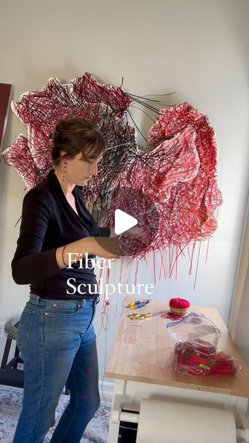 Brittany Kiertzner on Instagram: "Finishing up this large fiber sculpture 🪡" Mixed Media Textile Art, Sculpture Textile, Fiber Sculpture, December 8, Textile Artists, Fabric Texture, Mixed Media Art, Sculpture Art, Mixed Media