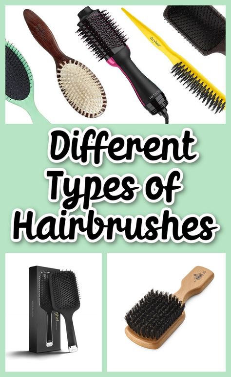 Understanding Differences In Types Of Hairbrush #beauty #haircare Hairbrush Types, Types Of Hair Brushes, Hispanic Hair, Teasing Brush, Best Hair Brush, Boar Bristle Brush, Ethnic Hairstyles, Best Brushes, Detangling Brush