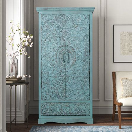 Textured Furniture, French Country Bedroom, Solid Wood Armoire, Wood Armoire, French Country Bedrooms, Kelly Clarkson Home, Bedroom Armoire, Wooden Wardrobe, Door Wardrobe