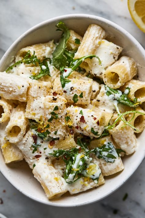 Pasta With Arugula, Vegetarische Diners, Lemon Ricotta Pasta, Pasta With Lemon, Arugula Pasta, Ricotta Recipes, One Pot Dinners, Ricotta Pasta, Pasta Fatta In Casa