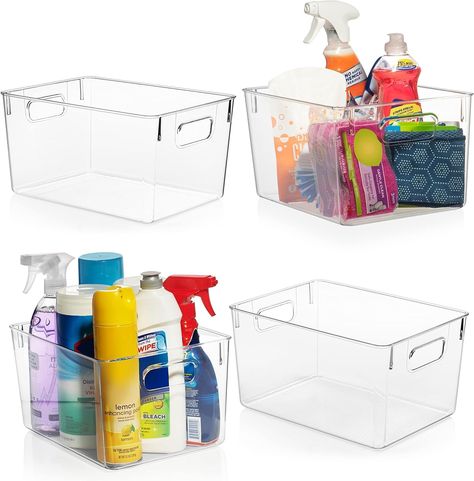 IDEAL STORAGE CHOICE – These large capacity bins are great for creating a clean and organized refrigerator or pantry. Perfect deep plastic home storage organizer bin for cube furniture shelving in office, entryway, closet, cabinet, bedroom, laundry room, nursery, and kids toy room. Ideal for kitchen storage, pantry storage, fridge storage and your pantry cabinet or storage cabinet. You can use these storage organizers anywhere in your home. Must Haves For Kitchen, Garage Freezer, Laundry Room Office, Cube Furniture, Office Closet, Organizers Storage, Pantry Organisation, Pantry Organizers, Metal Storage Cabinets