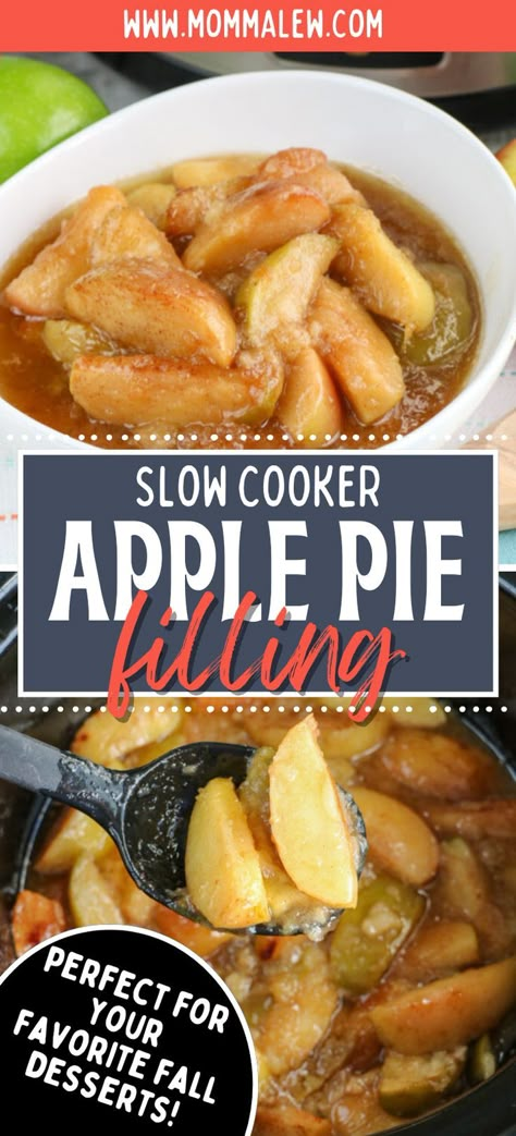 apple pie filling Fall Crockpot Dinners, Apple Crockpot Recipes, Crockpot Apple Pie, Slow Cooker Apple Pie, Canning Apple Pie Filling, Easy Apple Pie Filling, Apple Pie Filling Recipe, Cracker Barrel Fried Apples, Cherry Pie Filling Recipes