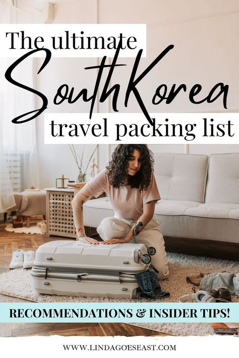 Korea Spring Fashion, Korea Summer Fashion, Korea Winter Fashion, International Packing List, Packing List Spring, Winter Trip Packing List, Trip Outfit Summer, Winter Travel Packing, Spring Korea