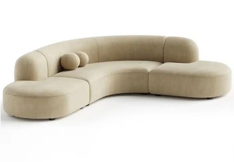 Ultra modern smooth lines, Curved sofas are so welcoming and make great center pieces and conversational sofas. Dimensions: 82x82 inch dimensions 3 piece sectional. available in both left and Right long directions. image as shown is right side direction facing. please allow 12 weeks for delivery. . Circle Sofa Living Room, Curved Sofa Table, Small Curved Sofa, Circular Couch, Circular Sofa, Curve Sofa, Modern Curved Sofa, Curved Sofas, Circle Sofa