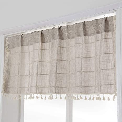 Amazon.com: YoKii Boho Tassel Valances for Windows Modern Farmhouse Cotton Linen Valance Kitchen Curtains Topper Country Gingham Window Treatments Tier Curtain for Bathroom Bedroom Decors (W52 x L18, Tan) : Home & Kitchen Windows Modern Farmhouse, Boho Kitchen Curtains, Farmhouse Valances, Boho Valances, Gray Valance, Linen Valance, Windows Modern, Valances For Windows, Linen Valances