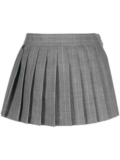 Kelly Key, Light Grey Skirt, Pinstripe Pattern, Grey Skirt, Grey Trousers, Fashion Collage, Pleated Shorts, Gray Skirt, Cute Skirts