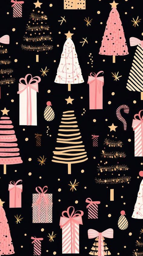 Christmas Wallpaper Cute Aesthetic, Black And Pink Christmas Wallpaper, Pink And Black Christmas Wallpaper, Christmas Backgrounds Iphone Aesthetic, Aesthetic Pink Christmas Wallpaper, Black Christmas Wallpaper, Holiday Lockscreen, Christmas Pink Wallpaper, Pink Christmas Aesthetic Wallpaper