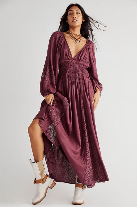 Free People Lace Dress, Free People Maxi, Free People Maxi Dress, Puff Long Sleeves, Mothers Dresses, Maxi Slip Dress, Lace Maxi, Long Puff Sleeves, Long Sleeve Maxi