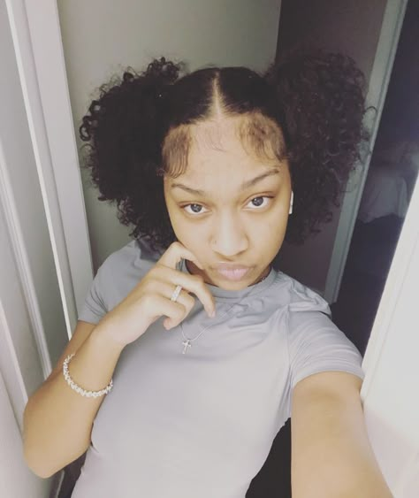 Cute Natural Styles Black Women, Pinterest 4c Hairstyles, Two Ponytail Natural Hair, Natrial Hairstyles For Black Women, Natural Black Short Hairstyles, Fall Hairstyles For Black Women Natural, Middle Part Wash And Go Natural Hair, Thick 4c Natural Hairstyles, Two Ponytails Half Up Half Down Natural