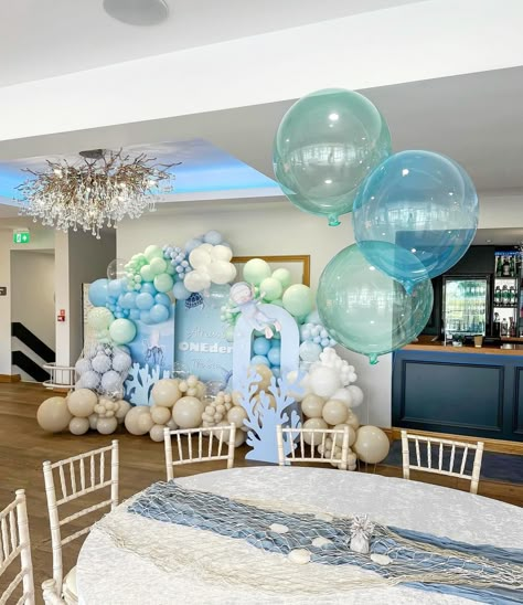 One-der the sea 🐋🐳🌊 Featuring our under the sea backdrop and cut outs for the lovely @naomibanjo - the most organised party planning mama o know 💙🙌🏼. Styled by @theessexballoonhut and @luxurysoftplaycompany #firstbirthday #undertheseaparty #kidspartyideas #firstbirthdayparty Under The Sea Theme 1st Birthday Party, Under The Sea Party Backdrop, Under The Sea Birthday Backdrop, Two The Sea Birthday Party Boy, Wonder The Sea First Birthday, One Der The Sea First Birthday Boy, Under The Sea Boy Birthday Party, Under The Sea First Birthday Boy, One Der The Sea First Birthday