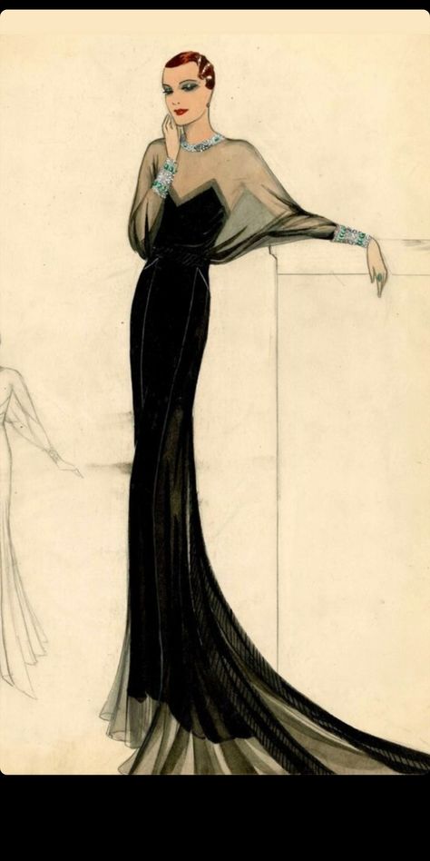 Vintage Fashion 1930s, 1930 Fashion, Fashion Illustration Vintage, 30s Fashion, Vintage Dress Patterns, Retro Mode, 1930s Fashion, Vintage Gowns, Vintage Couture