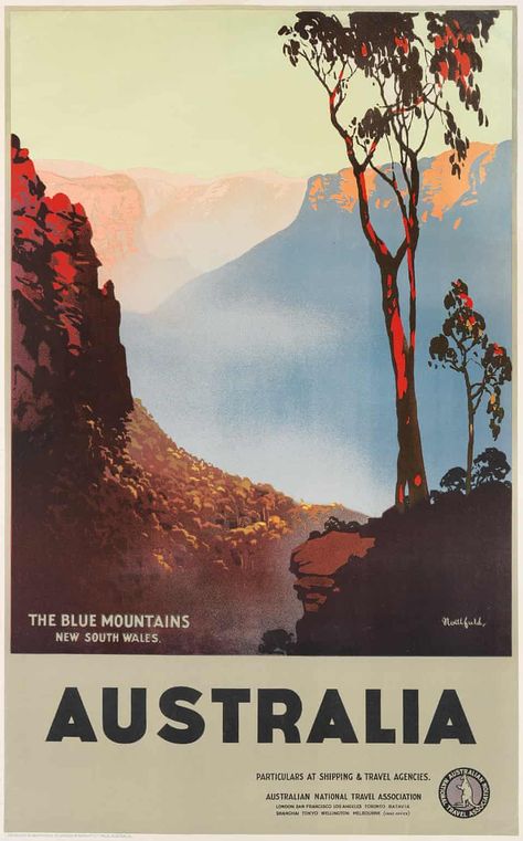 Posters Australia, Australian Vintage, Blue Canvas Art, Poster Advertising, Postal Vintage, Tourism Poster, Australian Travel, Poster Shop, Retro Travel Poster