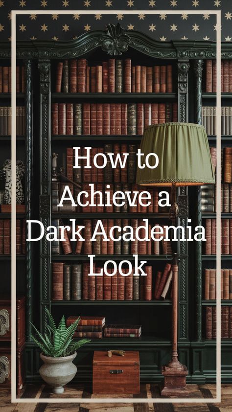 Create a Modern Dark Academia bedroom with deep hues and vintage-inspired furnishings. Pair dark wood tones with elegant textiles and ornate accents. 🪞🕊️📚 A cozy reading nook, moody lighting, and a Dark Academia aesthetic desk will bring it to life. Let your home reflect your love of knowledge and classic style. ✨📚🖤 #DarkAcademiaInteriorDesign #ModernDarkAcademiaBedroom #DarkAcademiaRoomInspiration #DarkAcademiaLivingRoom #DarkAcademiaApartment #MoodyHomeOffice #DarkAcademiaStudyRoom Dark Academia Attic Bedroom, Dark Academia Aesthetic Paint, Dark Academia Bedroom Men, Purple Dark Academia Room, Reading Nook Dark Academia, Dark Academia Bedroom Ideas For Small Rooms, Medium Academia Aesthetic, Dark Librarian Aesthetic, Dark Academia Living Room Aesthetic Cozy