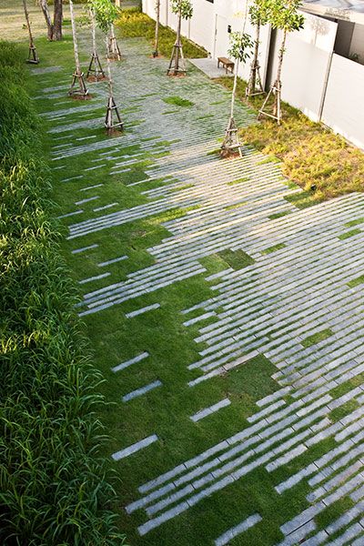 landscape - hardscape Paving Pattern, Paving Design, Sepang, Landscape Architecture Design, Landscape Designs, Landscape Features, Design Exterior, Cool Landscapes, Residential Architecture