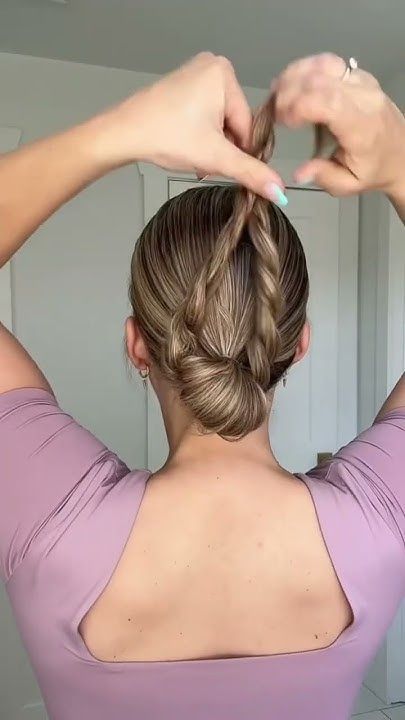 Wash Day Braided Low Bun Hair Tutorial - Medium & Long Hair Braided Bun Medium Length Hair, Hairstyles Loose Bun, How To Make A Chignon Bun, Low Hair Buns For Long Hair, Bun For Thick Medium Hair, Long Hair Low Bun Tutorial, Long Hair In Bun, Low Bun For Medium Hair, Medium Hair Bun Tutorial