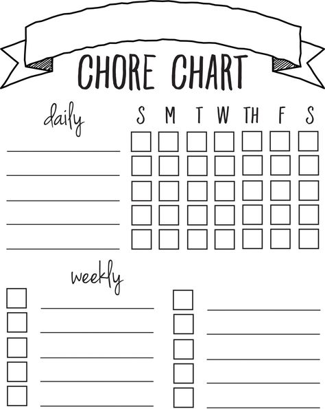 DIY Printable Chore Chart                                                                                                                                                                                 More Chore List Printable, Chore Calendar, Free Printable Chore Charts, Daily Chore Charts, Chore Board, Weekly Chore Charts, Chore Chart For Kids, Chore Chart Template, Family Chore Charts