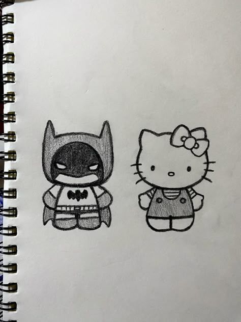 Caring Drawing Ideas, What To Draw Hello Kitty, Hello Kitty And Spiderman Drawing Easy, Hallo Kitty Drawing, Love Art Ideas Drawing, Drawing For Ur Boyfriend, Cute Hearts To Draw, The Book Of Life Drawings, Sketch Ideas Hello Kitty