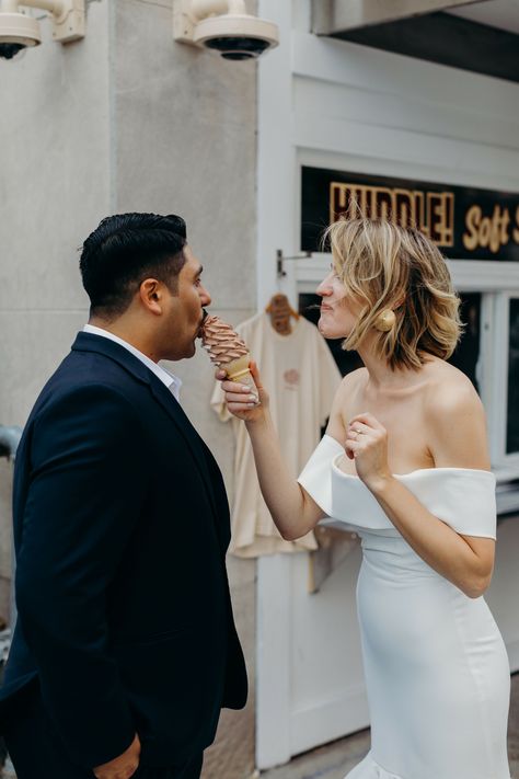 Ice Cream Wedding, Unique Wedding Receptions, Honeymoon Style, Eclectic Wedding, Unique Wedding Ideas, Wedding Activities, City Engagement, Soft Serve, Michigan Wedding